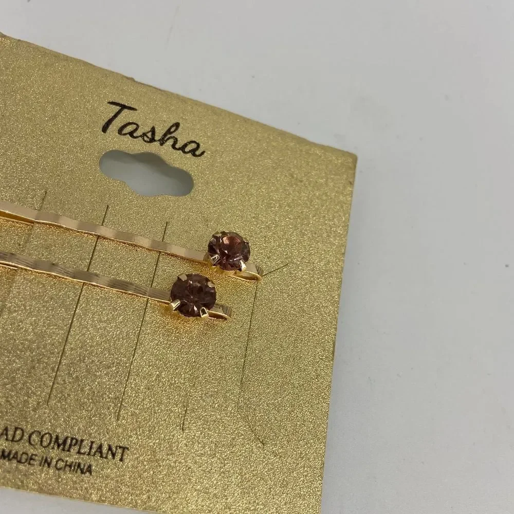 Tasha Deep Pink Two Set Bobby Pin Jewel New